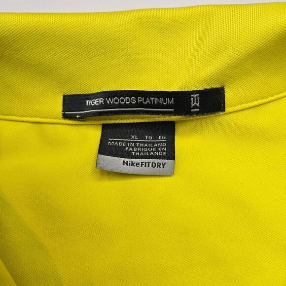 Tiger Woods Platinum Nike FitDry Golf‎ Polo Shirt Chartreuse Yellow Size XL - Picture 9 of 9